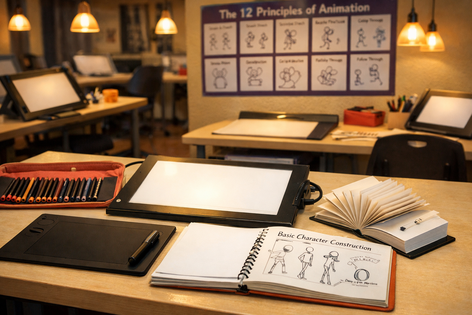 Animasyon atölyesinde öğrenci çalışması