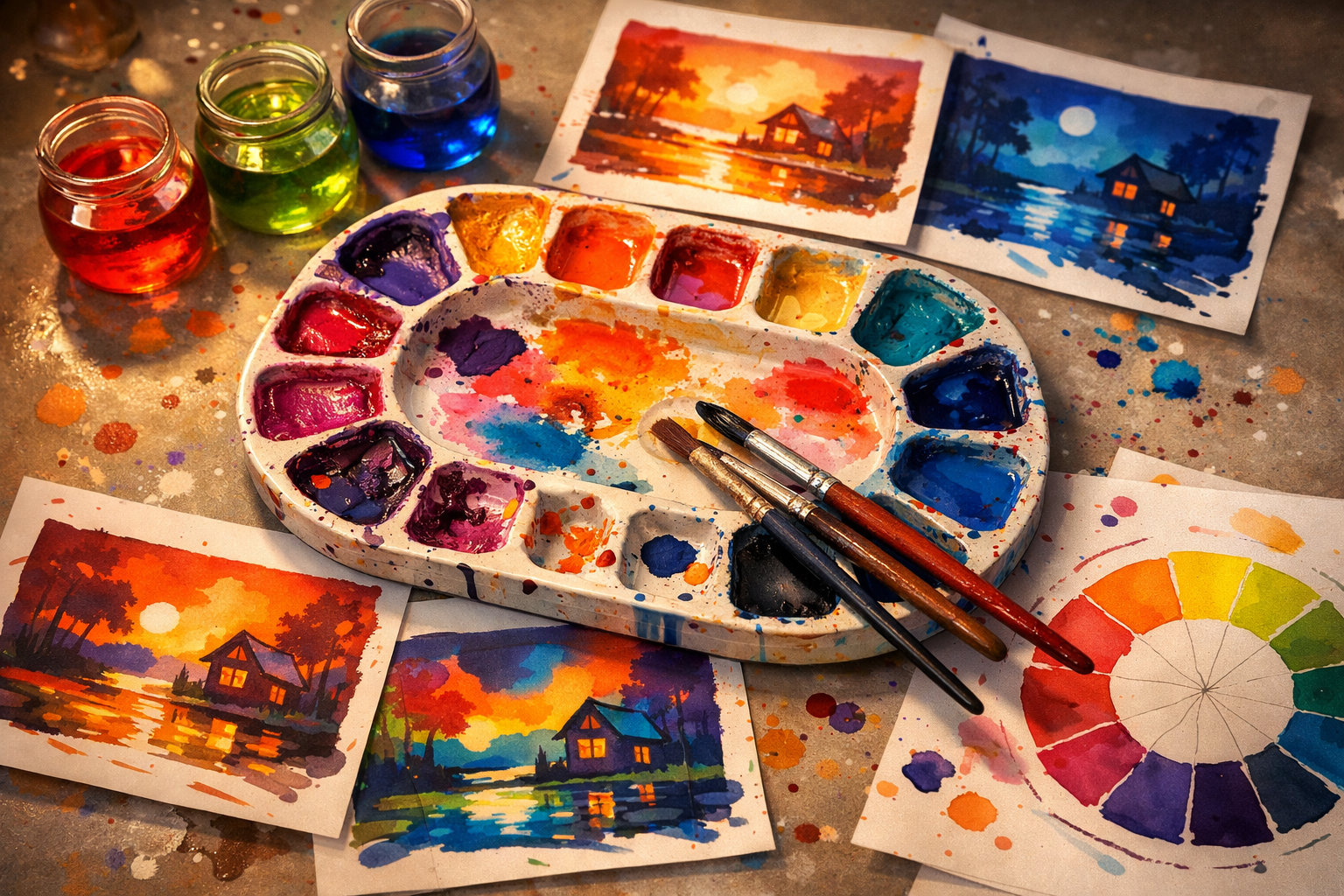 Animasyonda renk paleti sahnesi