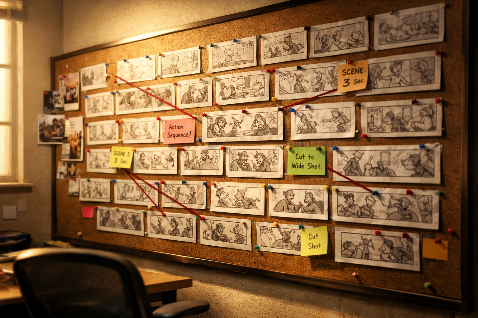 Storyboard panosu ve çizimler